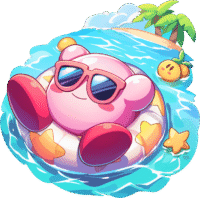 kirby-on-vacation-sticker