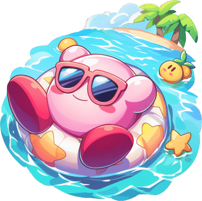 kirby-on-vacation-sticker