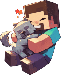 minecraft-steve-with-wolf-sticker