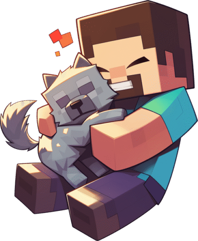 minecraft-steve-with-wolf-sticker