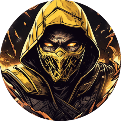 mortal-kombat-scorpion-round-sticker