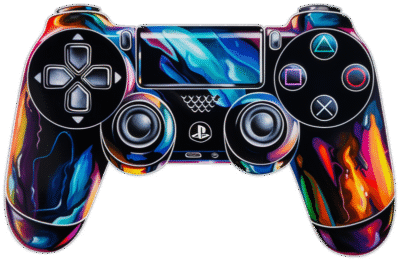 ps4-dualshock-in-multicolored-flames-sticker