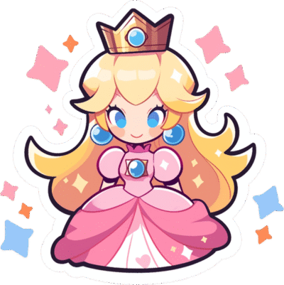 simple-cute-princess-peach-mario-sticker