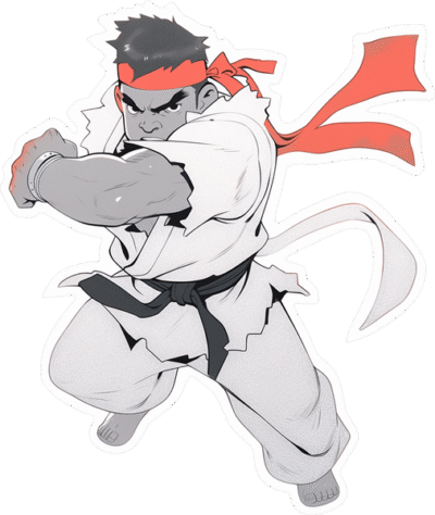 street-fighter-monochrome-ryu-sticker