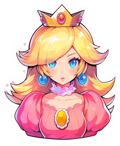 super-mario-beautiful-princess-peach-sticker
