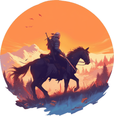 witcher-geralt-roach-sunset-sticker
