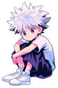 aesthetic-killua-zoldyck-sitting-sticker