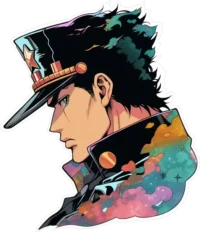 aesthetic-multicolored-jotaro-kujo-sticker