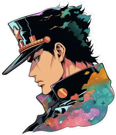 aesthetic-multicolored-jotaro-kujo-sticker