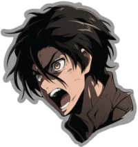 aot-eren-jaeger-screams-sticker