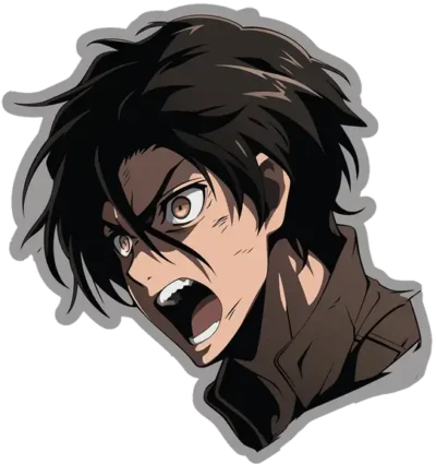 aot-eren-jaeger-screams-sticker