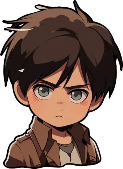 aot-serious-cute-eren-yeager-kid-sticker