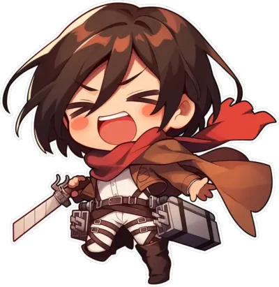 attack-on-titan-happy-mikasa-sticker