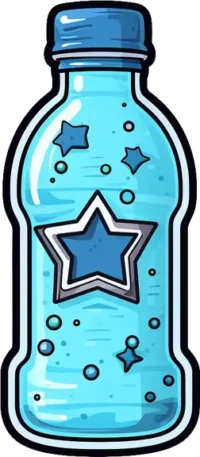 blue-water-bottle-with-stars-sticker.