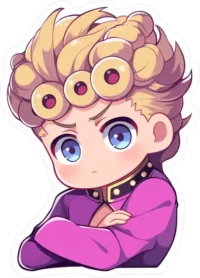 chibi-giorno-giovanna-crossed-arms-sticker