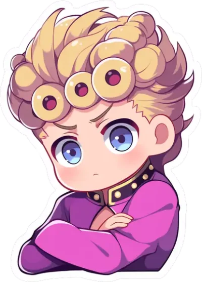 chibi-giorno-giovanna-crossed-arms-sticker