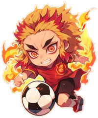chibi-rengoku-playing-soccer-sticker