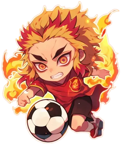 chibi-rengoku-playing-soccer-sticker