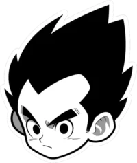 dbz-kid-vegeta-black-and-white-sticker