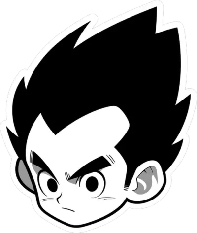 dbz-kid-vegeta-black-and-white-sticker