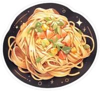 delicious-pasta-round-sticker