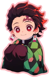 demon-slayer-cute-tanjiro-pink-stroke-sticker