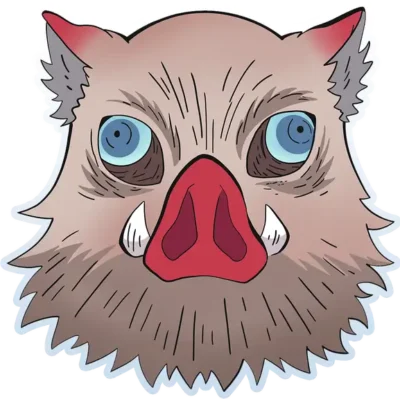 demon-slayer-inosuke-hashibira-boar-mask-sticker