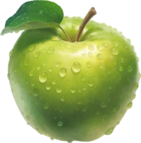 green-apple-water-drops-clipart