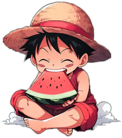 monkey-d-luffy-eating-watermelon-sticker