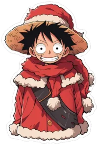 one-piece-luffy-in-santa-claus-costume-sticker