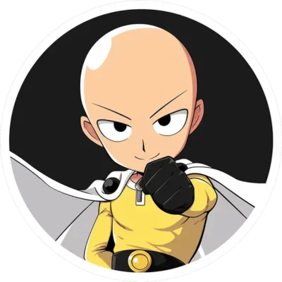 one-punch-man-saitama-clenched-fist-black-round-sticker