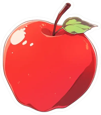 red-apple-sticker