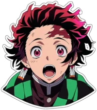 surprised-tanjiro-kamado-anime-sticker
