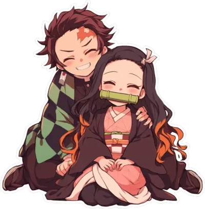 tanjiro-nezuko-kawaii-demon-slayer-sticker