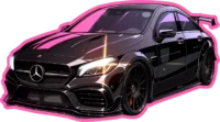 black-mercedes-benz-cla-pink-stroke-sticker