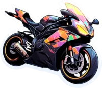 colorful-sport-bike-sticker