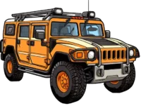 orange-hummer-h1-cartoon-sticker
