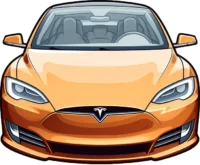 orange-tesla-model-s-front-view-sticker