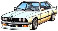 white-bmw-e28-5-series-sticker-1